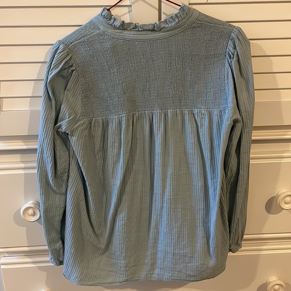 J. Crew Gauze Henley Blouse in Sage Green, size XXS - Picture 2 of 2